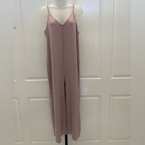RVCA Mauve Striped Jumpsuit Sz L